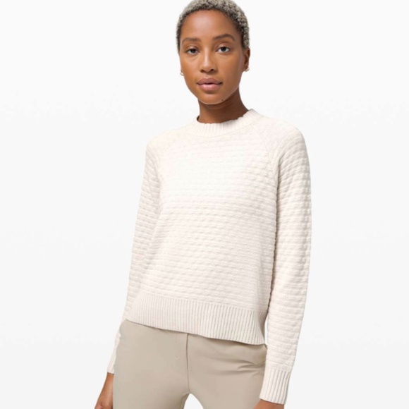 Lululemon Texture Play Crew Sweater Cream - Picture 1 of 8